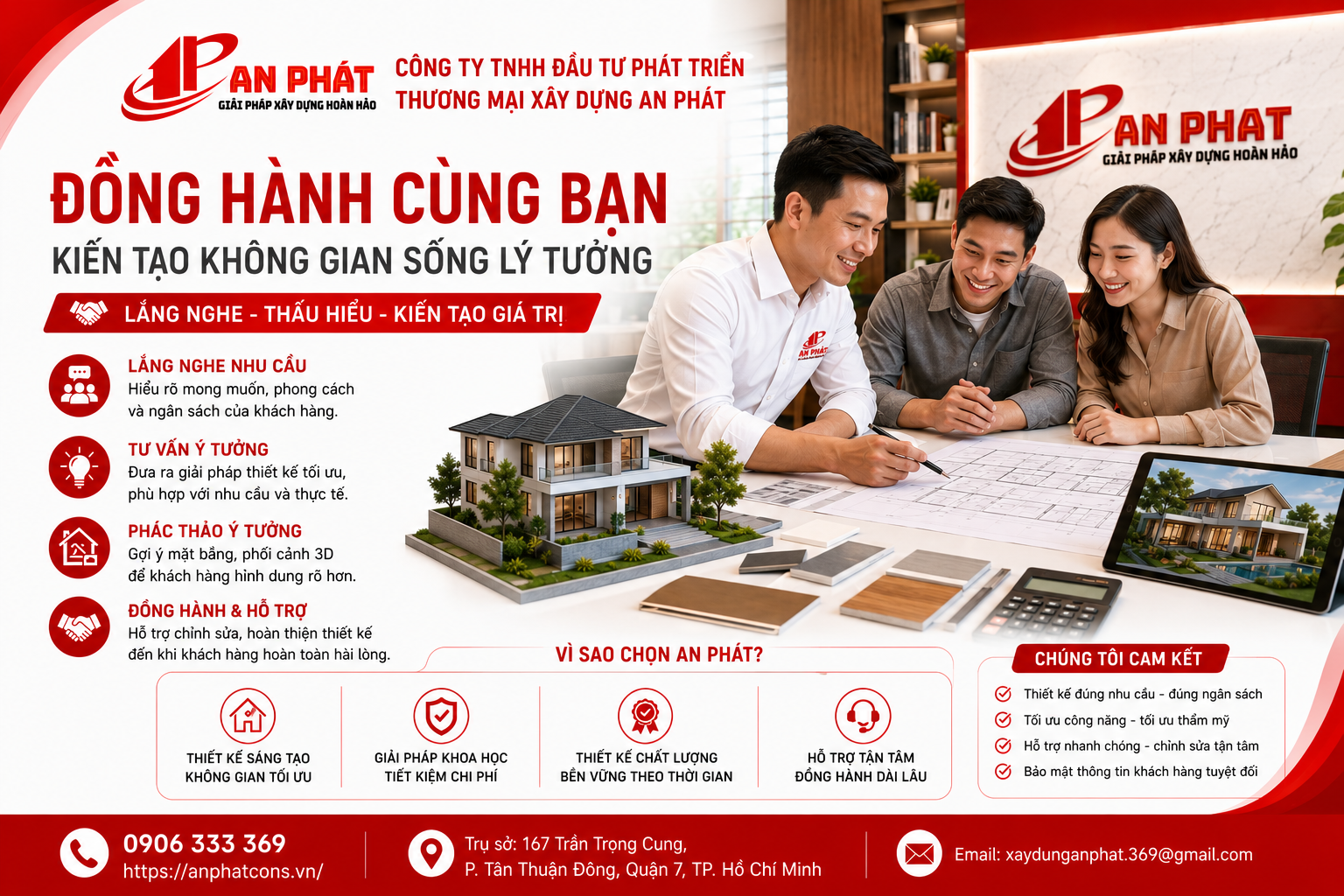 Thiết kế kiến trúc – Nền tảng của một công trình hoàn hảo Ngôi nhà không chỉ là nơi để ở mà còn là không gian lưu giữ những giá trị gia đình, thể hiện phong cách sống và khẳng định dấu ấn riêng của mỗi gia chủ. Chính vì vậy, trước khi bắt đầu xây dựng, việc sở hữu một bản thiết kế kiến trúc chuyên nghiệp là yếu tố quan trọng quyết định đến chất lượng, tính thẩm mỹ và giá trị lâu dài của công trình. Với nhiều năm hoạt động trong lĩnh vực xây dựng, CÔNG TY TNHH ĐẦU TƯ PHÁT TRIỂN THƯƠNG MẠI XÂY DỰNG AN PHÁT tự hào mang đến dịch vụ thiết kế kiến trúc nhà phố, biệt thự, nhà cấp 4 và cải tạo công trình với tiêu chí Đẹp – Khoa học – Tiết kiệm – Bền vững.