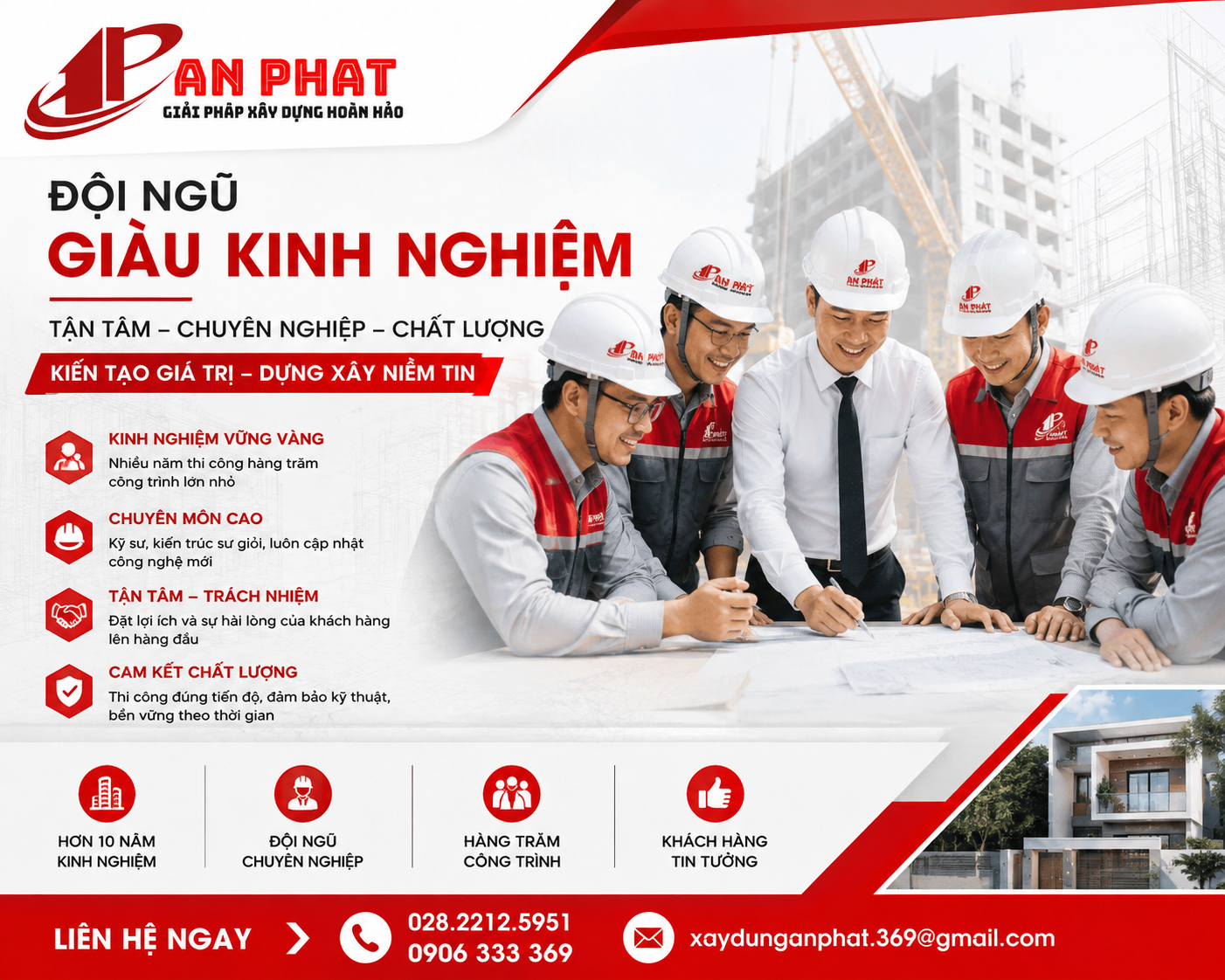 Thi công nhà trọn gói – Xu hướng xây dựng hiện đại dành cho mọi gia đình
Xây dựng một ngôi nhà là cột mốc quan trọng đối với mỗi gia đình. Tuy nhiên, quá trình từ lên ý tưởng, thiết kế, xin giấy phép xây dựng, lựa chọn vật tư, tìm đội thi công đến giám sát tiến độ thường khiến nhiều gia chủ gặp không ít khó khăn. Nếu không có kinh nghiệm, việc quản lý công trình có thể phát sinh nhiều chi phí ngoài dự kiến, kéo dài thời gian thi công và ảnh hưởng đến chất lượng công trình.
Đó là lý do dịch vụ thi công nhà trọn gói ngày càng được nhiều khách hàng lựa chọn. T
